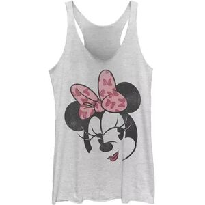 Licensed Character Juniors' Disney Mickey & Friends Minnie Mouse Stylized Portrait Tank, Girl's, Size: XS, White