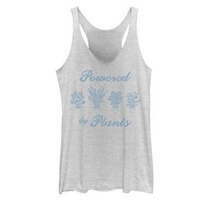 Unbranded Juniors' Powered by Plants Graphic Tank, Girl's, Size: Medium, White