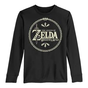 Licensed Character Boys 8-20 Nintendo Legend Of Zelda Breath of The Wild Yellow Hue Logo Long-Sleeve Graphic Tee, Boy's, Size: Medium, Black