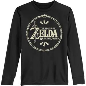 Licensed Character Boys 8-20 Nintendo Legend Of Zelda Breath of The Wild Yellow Hue Logo Long-Sleeve Graphic Tee, Boy's, Size: XL, Black