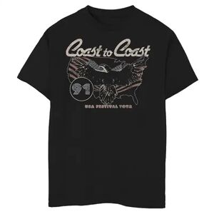 Licensed Character Boys 8-20 Coast To Coast USA Festival Tour Poster Graphic Tee, Boy's, Size: XL, Black