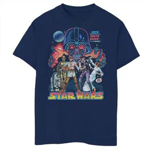 Licensed Character Boys 8-20 Star Wars: A New Hope Cast Vader Battle Comic Cover Tee, Boy's, Size: XL, Blue