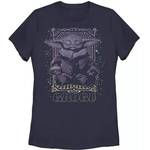 Licensed Character Juniors' Star Wars: The Mandalorian Grogu Purple Hue Portrait Tee, Girl's, Size: XL, Blue