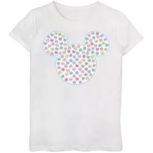 Disney Girls 7-16 Disney Mickey And Friends Candy Hearts Ear Fill Graphic Tee, Girl's, Size: Small, White