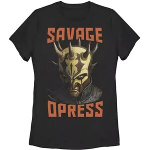 Licensed Character Juniors' Star Wars: Clone Wars Savage Opress Big Face Tee, Girl's, Size: Medium, Black