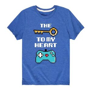 Licensed Character Boys 8-20 The Key To My Heart Is Video Games Tee, Boy's, Size: Large, Blue