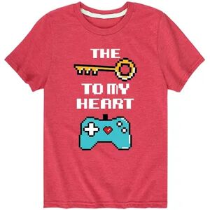 Licensed Character Boys 8-20 The Key To My Heart Is Video Games Tee, Boy's, Size: XL, Red