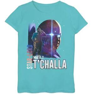 Girls 7-16 Marvel What If T'Challa Starlord and Watcher Poster Graphic Tee, Girl's, Size: Small, Blue