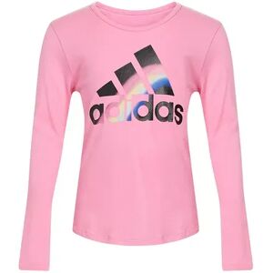 Toddler Girl adidas Long Sleeve Vivid Logo Graphic Long Sleeve Tee, Toddler Girl's, Size: 2T, Pink