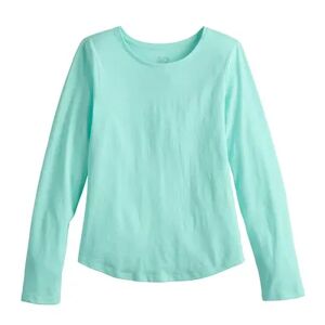 Girls 6-20 SO Long Sleeve Jersey Core Tee in Regular & Plus, Girl's, Size: XL (14/16), Turquoise/Blue