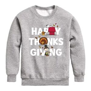 Licensed Character Boys 8-20 Peanuts Happy Thanksgiving Graphic Sweatshirt, Boy's, Size: Large, Med Grey