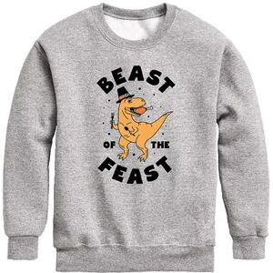 Licensed Character Boys 8-20 Beast Of The Feast Dinosaur Sweatshirt, Boy's, Size: XL, Med Grey