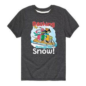 Licensed Character Boys 8-20 Pete The Cat Dashing Snow Tee, Boy's, Size: Large, Dark Grey