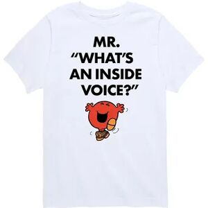 Licensed Character Boys 8-20 Mr. Men What's An Inside Voice Tee, Boy's, Size: Small, White