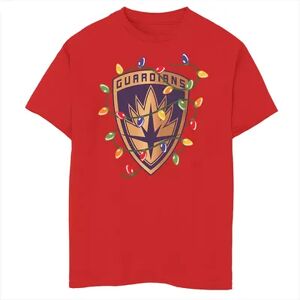 Licensed Character Boys 8-20 Guardians Of The Galaxy Holidays Special Holidays Color Lights Badge Tee, Boy's, Size: Small, Red