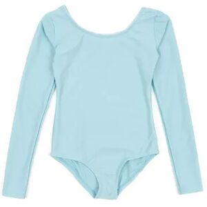 Leveret Girls Long Sleeve Leotard Yellow S (6-8), Girl's, Size: Medium, Light Blue