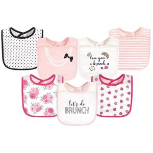 Little Treasure Baby Girl Cotton Bibs, Love Brunch, One Size, Med Pink