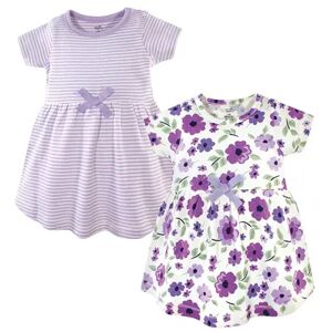 Touched by Nature Baby and Toddler Girl Organic Cotton Short-Sleeve Dresses 2pk, Purple Garden, Toddler Girl's, Size: 0-3 Months