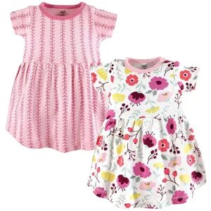 Touched by Nature Baby and Toddler Girl Organic Cotton Short-Sleeve Dresses 2pk, Botanical, Toddler Girl's, Size: 2T, Med Pink