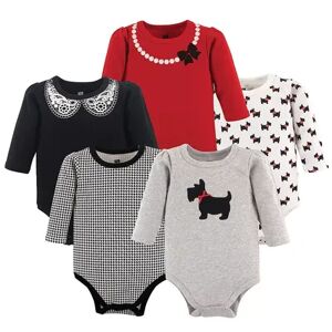 Hudson Baby Infant Girl Cotton Long-Sleeve Bodysuits 5pk, Scottie Dog, Infant Girl's, Size: 0-3 Months, Grey