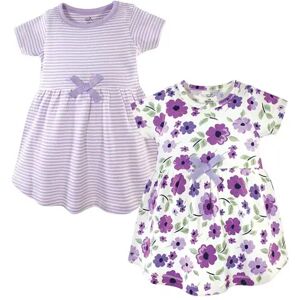 Touched by Nature Baby and Toddler Girl Organic Cotton Short-Sleeve Dresses 2pk, Purple Garden, Toddler Girl's, Size: 18-24MONTH