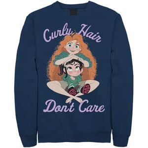 Disney Juniors' Wreck It Ralph 2 Merida Curly Hair Don't Care Crew Fleece, Girl's, Size: XL, Blue