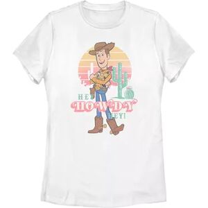 Sun Juniors' Fifth Sun Disney Pixar Toy Story 4 Hey Howdy Woody Sunset Tee, Girl's, Size: Small, White