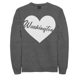 Unbranded Juniors' Washington Heart Graphic Sweatshirt, Girl's, Size: XXL, Grey