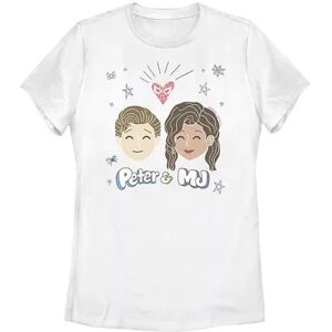 Licensed Character Juniors' Marvel Peter And MJ Head Shot Sketch Tee, Girl's, Size: Medium, White