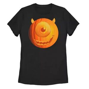 Licensed Character Juniors' Disney Pixar Monsters University Mike Wazowski Pumpkin Head Tee, Girl's, Size: Small, Black