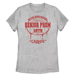 Licensed Character Juniors' Classic Bates Senior Prom Carrie Logo Tee, Girl's, Size: Medium, Grey