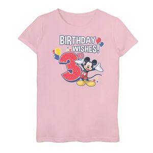 Licensed Character Girls 6-16 Disney Mickey Mouse 3rd Birthday Wishes Top, Girl's, Size: Medium, Pink