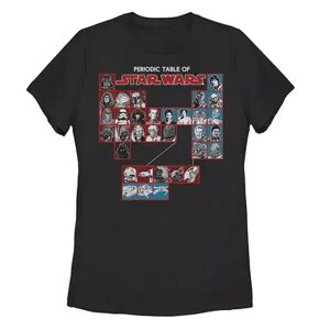 Star Wars Juniors' Star Wars Periodic Table Of Characters Group Shot Graphic Tee, Girl's, Size: XXL, Black