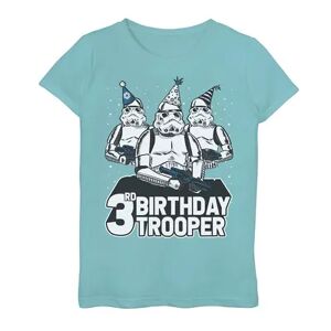 Star Wars Girls 7-16 Star Wars Stormtrooper Party Hats Trio 3rd Birthday Trooper Graphic Tee, Girl's, Size: Small, Blue