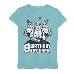 Star Wars Girls 7-16 Star Wars Stormtrooper Party Hats Trio 8th Birthday Trooper Graphic Tee, Girl's, Size: Small, Blue