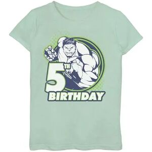 Marvel Girls 7-16 Marvel Avengers Hulk 5th Birthday Badge Graphic Tee, Girl's, Size: XL, Green