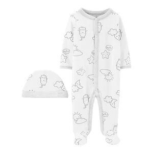 Baby Carter's 2-Piece Cap & Snap-Up Sleep & Play Set, Infant Boy's, Size: 9 Months, White