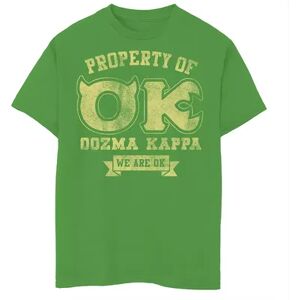 Disney / Pixar's Monsters University Boys 8-20 Property Of OK Logo Graphic Tee, Boy's, Size: XS, Green