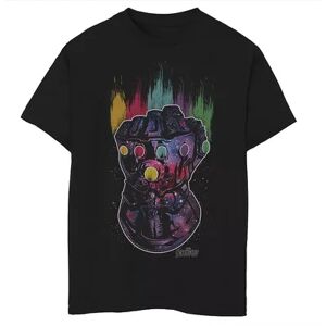 Marvel Boys 8-20 Marvel Infinity War Galaxy Paint Gauntlet Graphic Tee, Boy's, Size: Small, Black