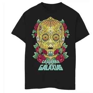 Boys' 8-20 Star Wars C-3PO La Guerra De Las Galaxias Head Shot Graphic Tee, Boy's, Size: Large, Black