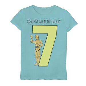 Girls 7-16 Star Wars C-3PO Greatest Seventh Birthday Graphic Tee, Girl's, Size: Large, Blue