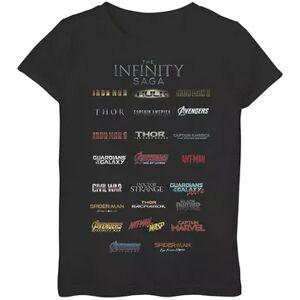 Girls 7-16 Marvel The Infinity Saga Film Logo Stack Graphic Tee, Girl's, Size: XL, Black