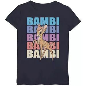 Disney s Bambi Girls 7-16 Name Stack Portrait Graphic Tee, Girl's, Size: Small, Blue