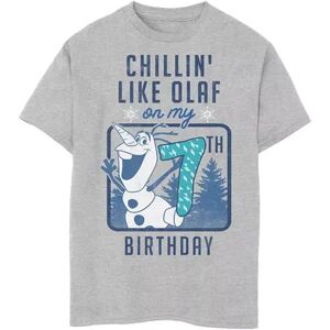 Disney s Frozen Boys 8-20 Chillin' Like Olaf On My 7th Birthday Graphic Tee, Boy's, Size: XL, Med Grey