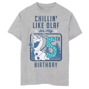 Disney s Frozen Boys 8-20 Chillin' Like Olaf On My 5th Birthday Graphic Tee, Boy's, Size: Large, Med Grey