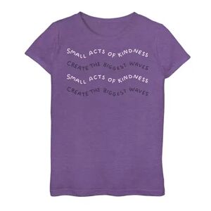 Unbranded Girls 7-16 Small Act Of Kindness Wavy Text Tee, Girl's, Size: Medium, Purple