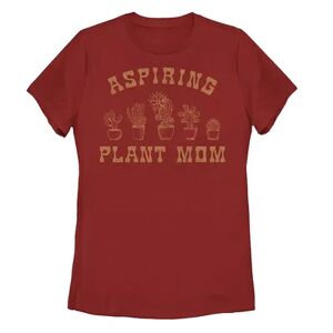Unbranded Juniors' Aspiring Plant Mom Distressed Line Art Graphic Tee, Girl's, Size: XXL, Red