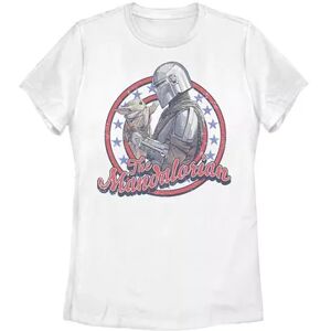 Licensed Character Juniors' Star Wars: The Mandalorian Fourth Of July Mando & Grogu Tee, Girl's, Size: Small, White