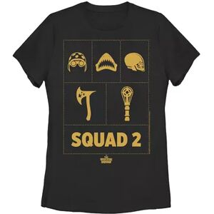 Licensed Character Juniors' DC Comic's Suicide Squad Yellow Hue Squad 2 Icons Tee, Girl's, Size: Small, Black