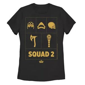 Licensed Character Juniors' DC Comic's Suicide Squad Yellow Hue Squad 2 Icons Tee, Girl's, Size: Medium, Black